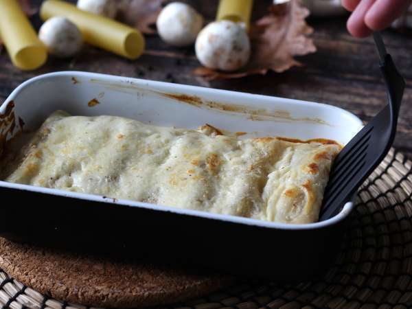 Cannelloni gomba és kolbász: egy gazdag és ízletes első fogás - Előkészítés lépés 13