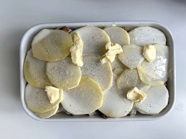 Gratin burgonya gombával - Előkészítés lépés 9