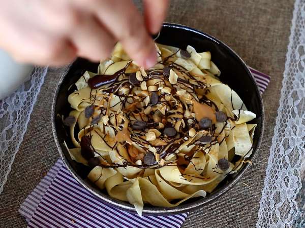 Palacsinta tagliatelle csokoládéval és mogyoróval! - Előkészítés lépés 7