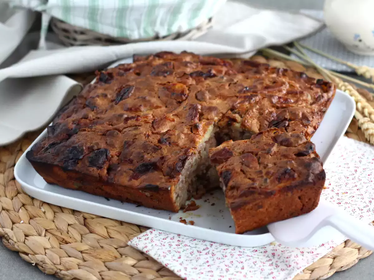 Alma, dió és fahéjas torta - fotó 3