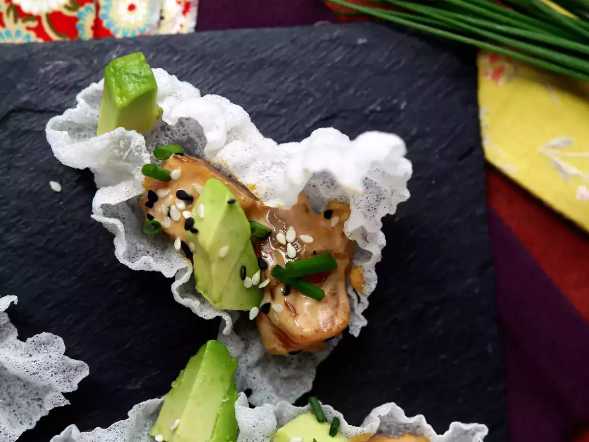 Ázsiai taco: lazactatár rizses chipsben - fotó 6