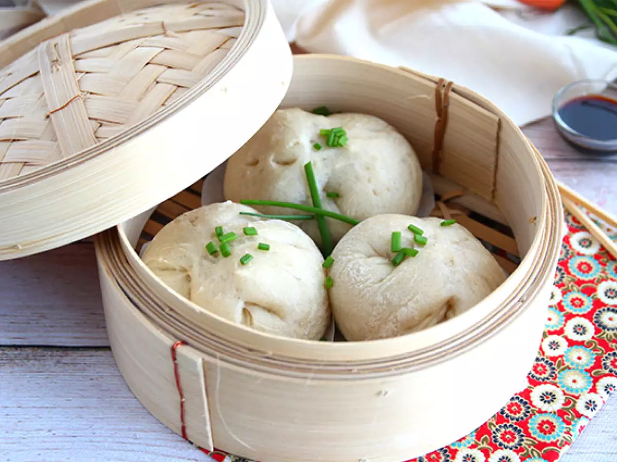 Banh Bao, kis párolt zsemle - fotó 2