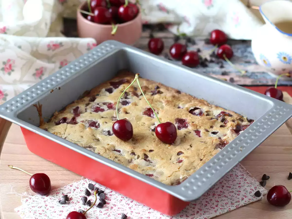 Blondie cseresznye és csokoládé, a tökéletes ropogós és fondant torta - fotó 4