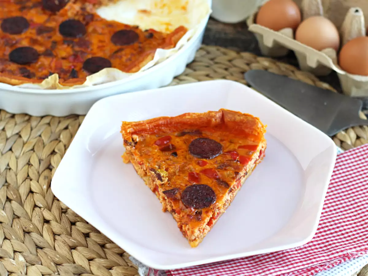 Bors és chorizo quiche