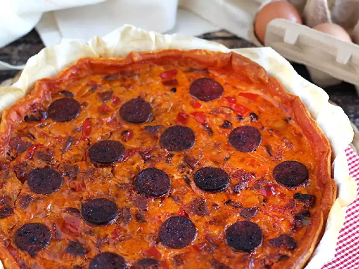 Bors és chorizo quiche - fotó 2