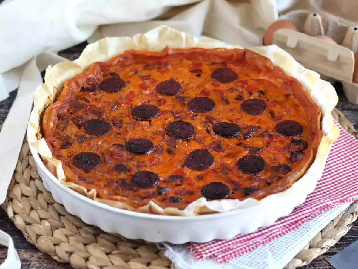 Bors és chorizo quiche - fotó 3