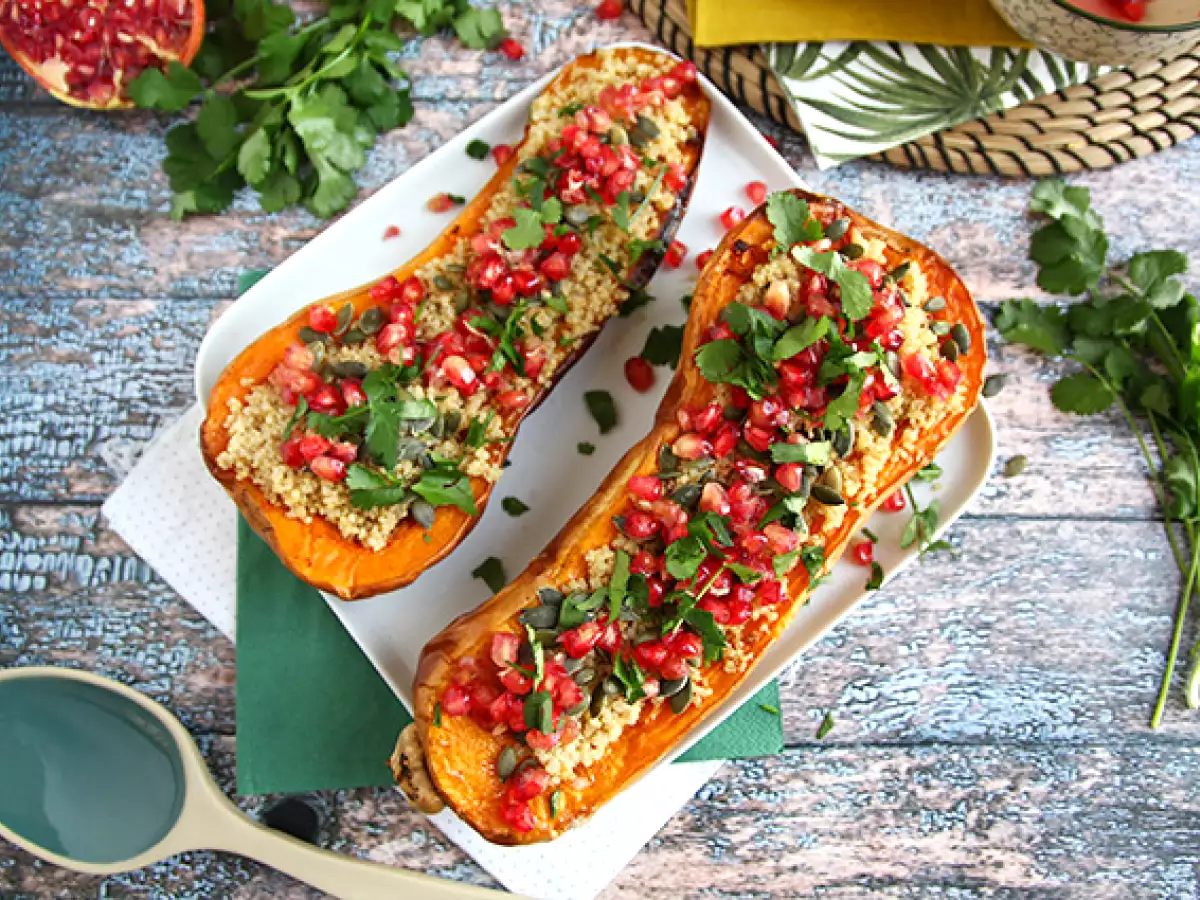 Butternut töltött quinoával és gránátalmával - fotó 3