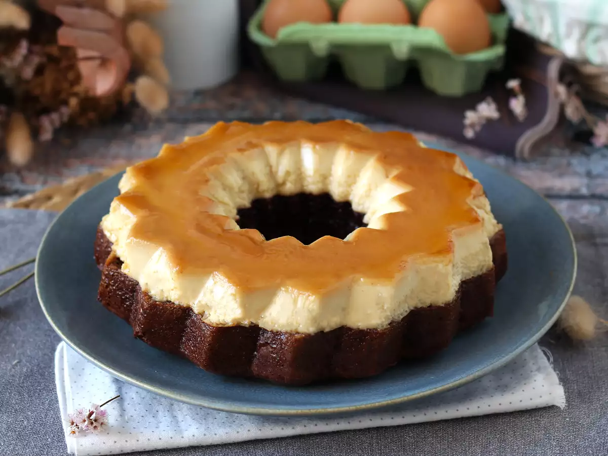 Choco flan, a nedves csokoládétorta és a vaníliás karamellás flan tökéletes kombinációja. - fotó 2