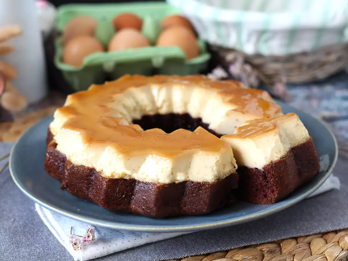 Choco flan, a nedves csokoládétorta és a vaníliás karamellás flan tökéletes kombinációja. - fotó 7