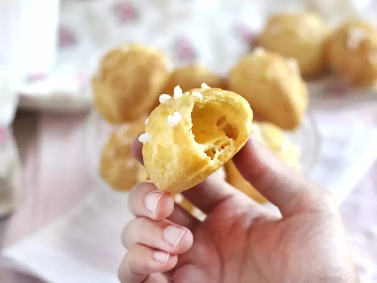 Chouquettes, choux gyöngyözött cukorral - fotó 2