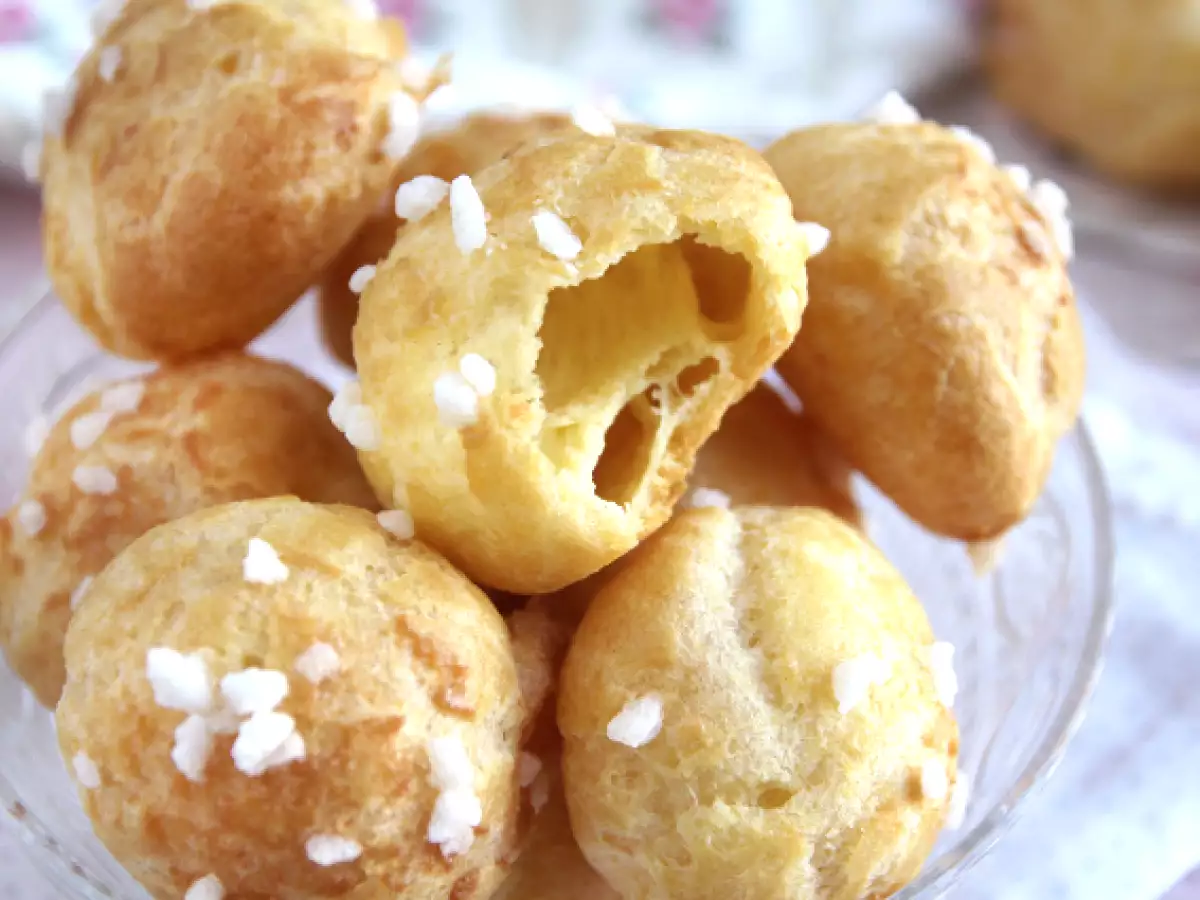 Chouquettes, choux gyöngyözött cukorral - fotó 6