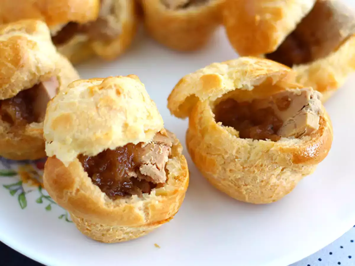 Choux péksütemény libamájjal és hagymás konfitált hagymával - fotó 2
