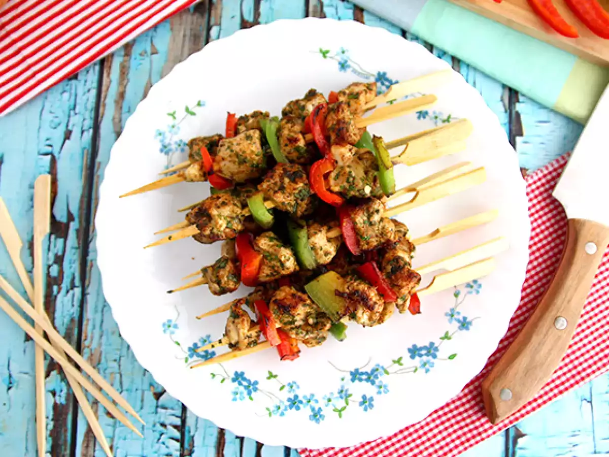 Csirke és paprika kebab - fotó 2