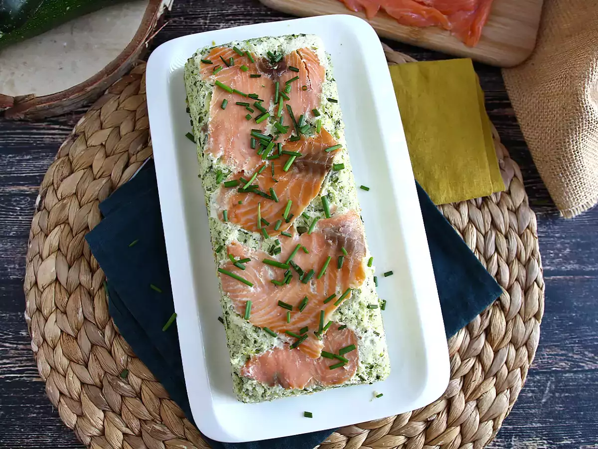 Cukkini és füstölt lazac terrine - fotó 2