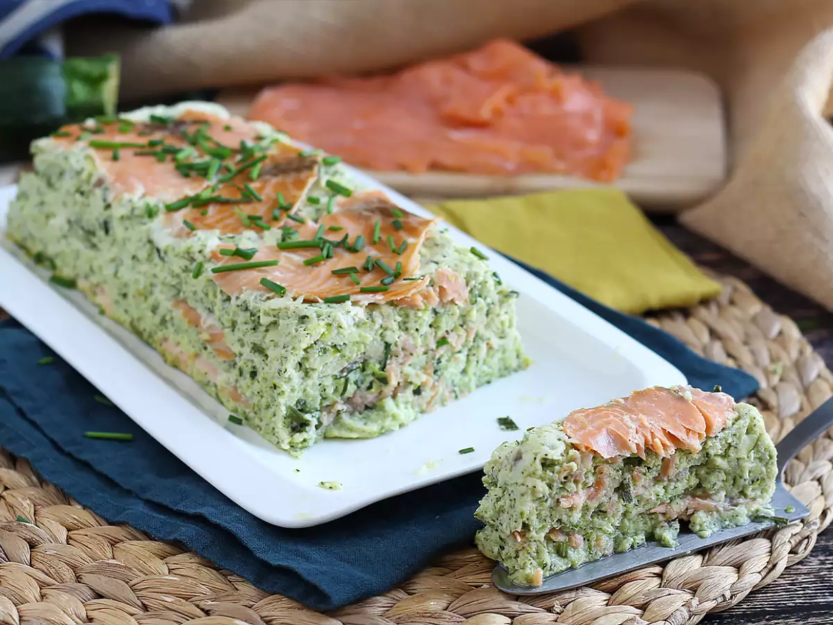 Cukkini és füstölt lazac terrine - fotó 3