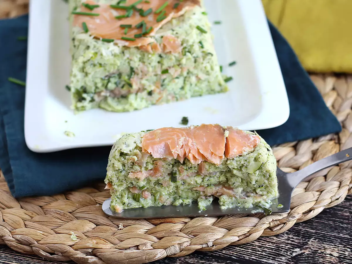 Cukkini és füstölt lazac terrine - fotó 4