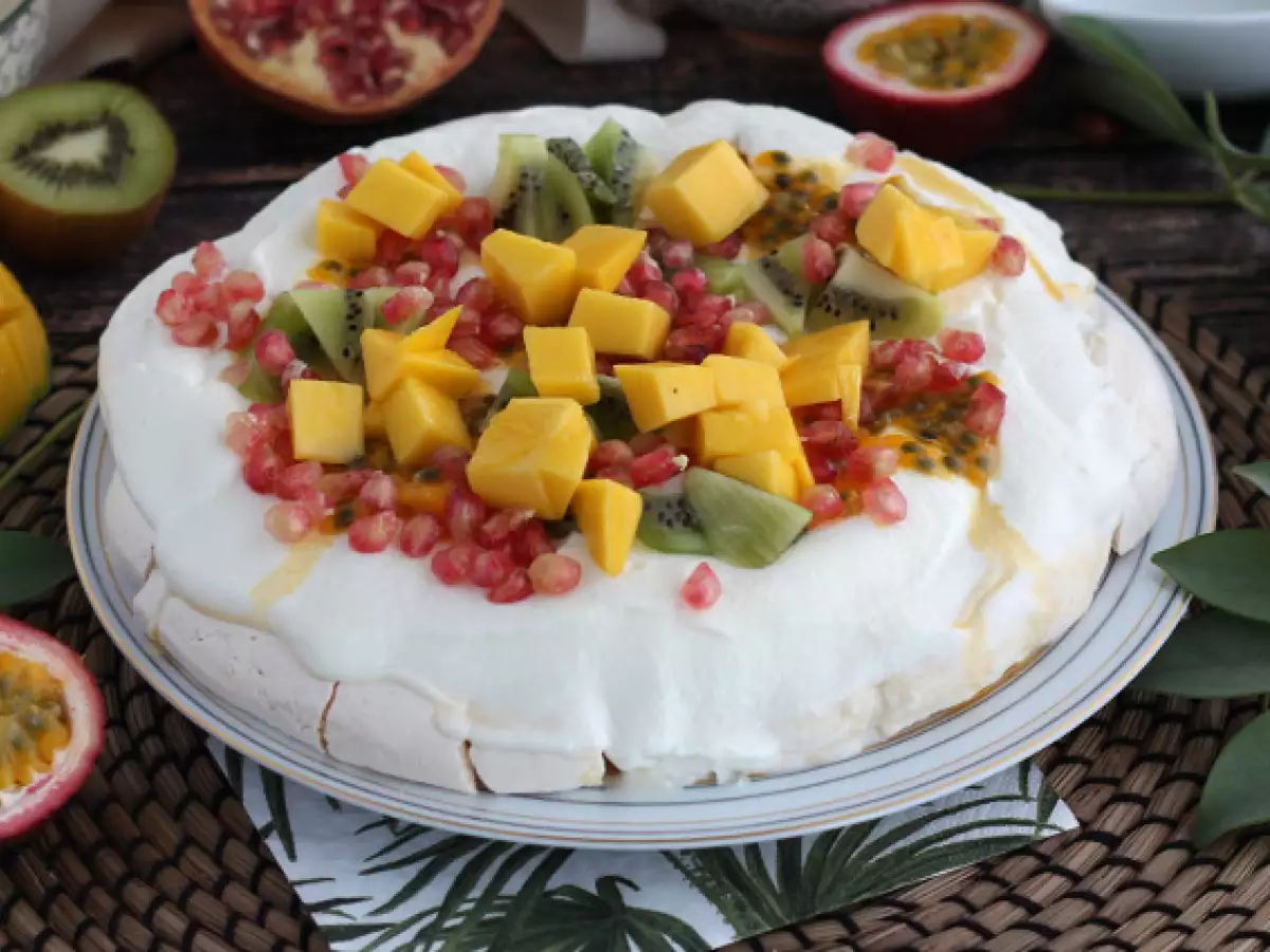 Egyszerű egzotikus gyümölcsös pavlova - fotó 3
