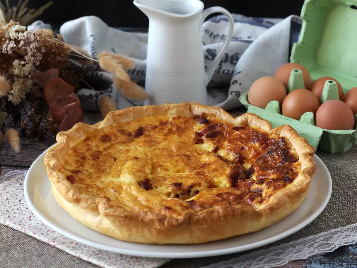Egyszerű házi készítésű quiche lorraine recept - fotó 2