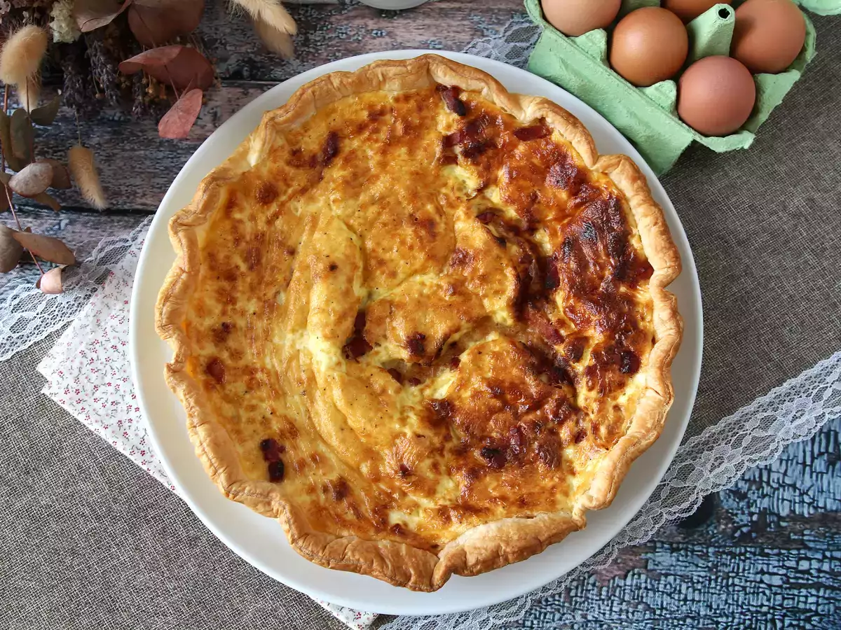 Egyszerű házi készítésű quiche lorraine recept - fotó 3