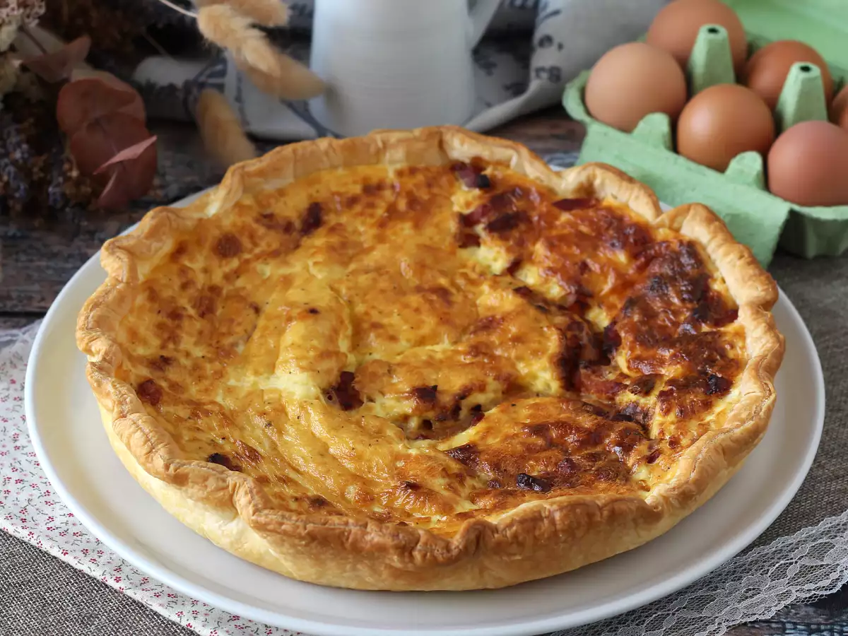 Egyszerű házi készítésű quiche lorraine recept - fotó 4