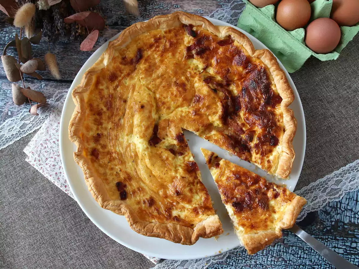 Egyszerű házi készítésű quiche lorraine recept - fotó 5