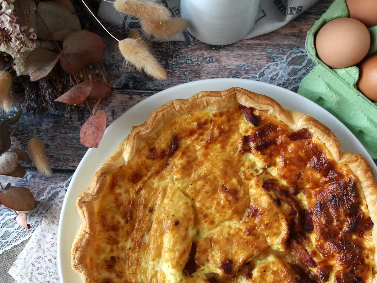 Egyszerű házi készítésű quiche lorraine recept - fotó 6