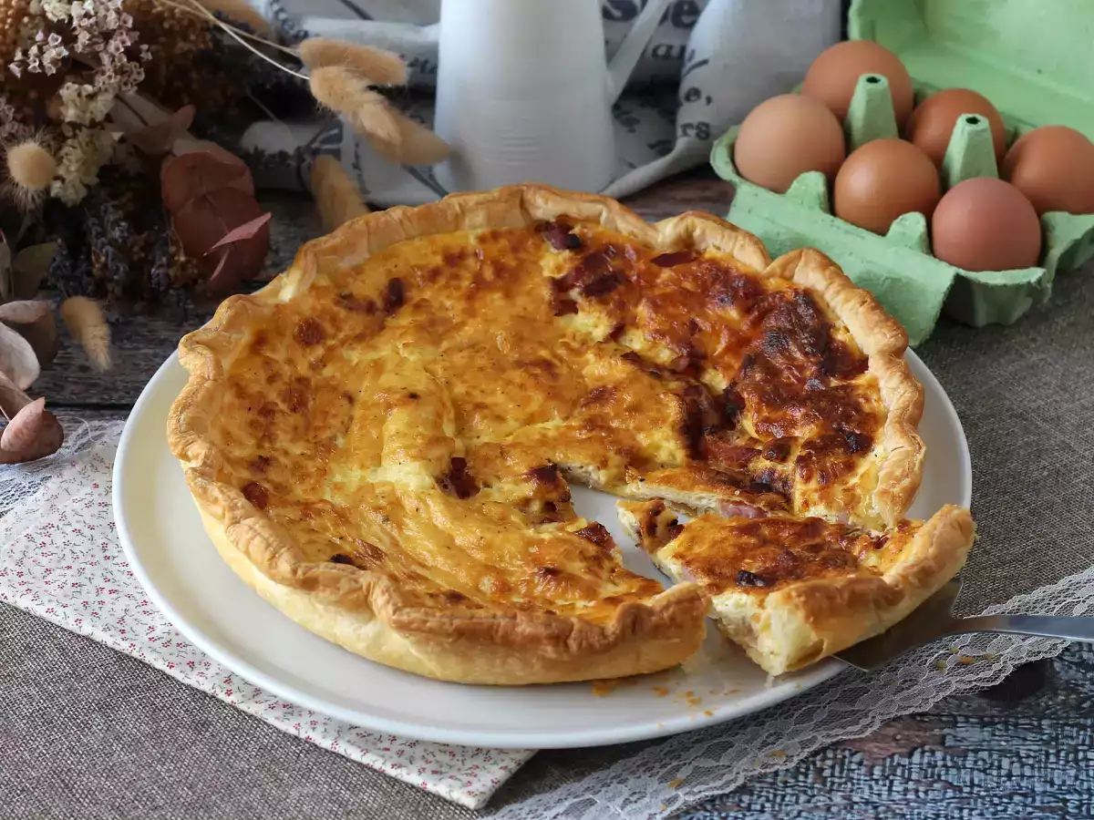 Egyszerű házi készítésű quiche lorraine recept - fotó 7