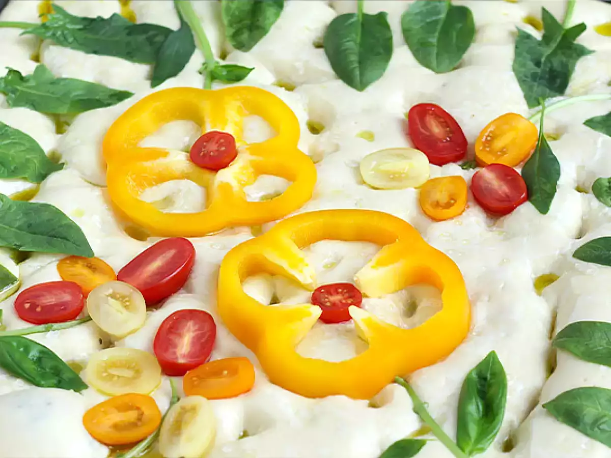 Focaccia virágok - focaccia art - fotó 3