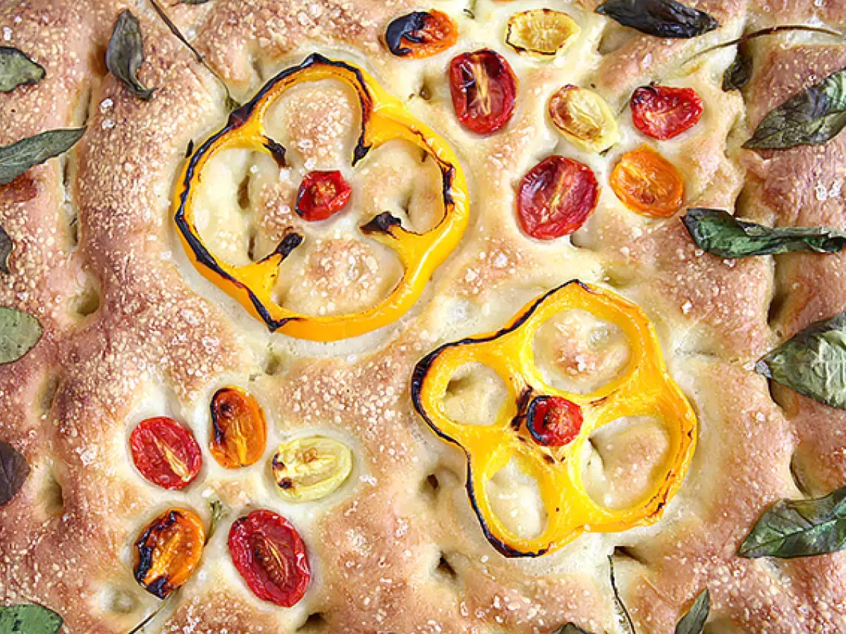 Focaccia virágok - focaccia art - fotó 6