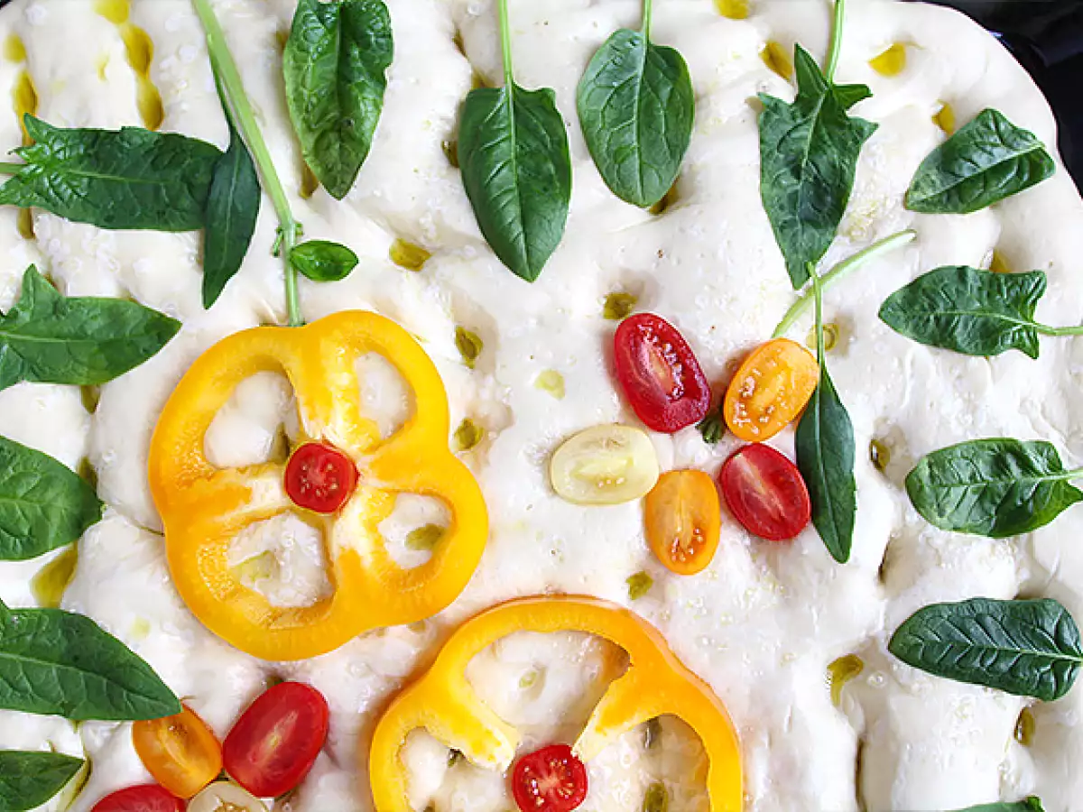 Focaccia virágok - focaccia art - fotó 7