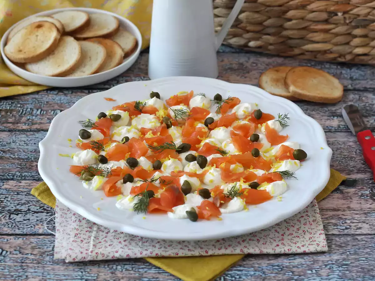 Füstölt lazac aperitif kenhető - fotó 2