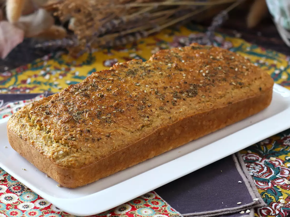 Gluténmentes zabpelyhes kenyér joghurttal és tojással: fehérjedús, egészséges és könnyen elkészíthető recept - fotó 3