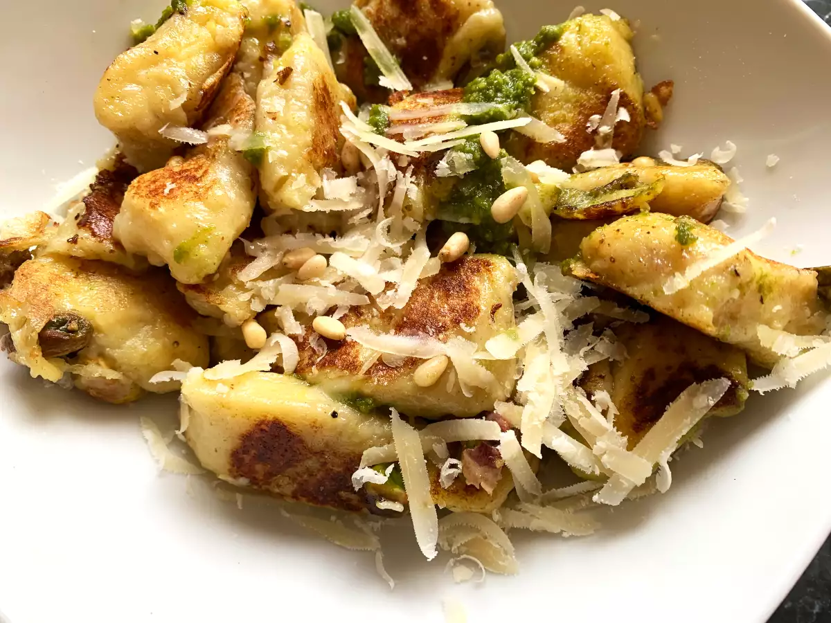 Gnocchi-mozza zöld pestóval - fotó 3