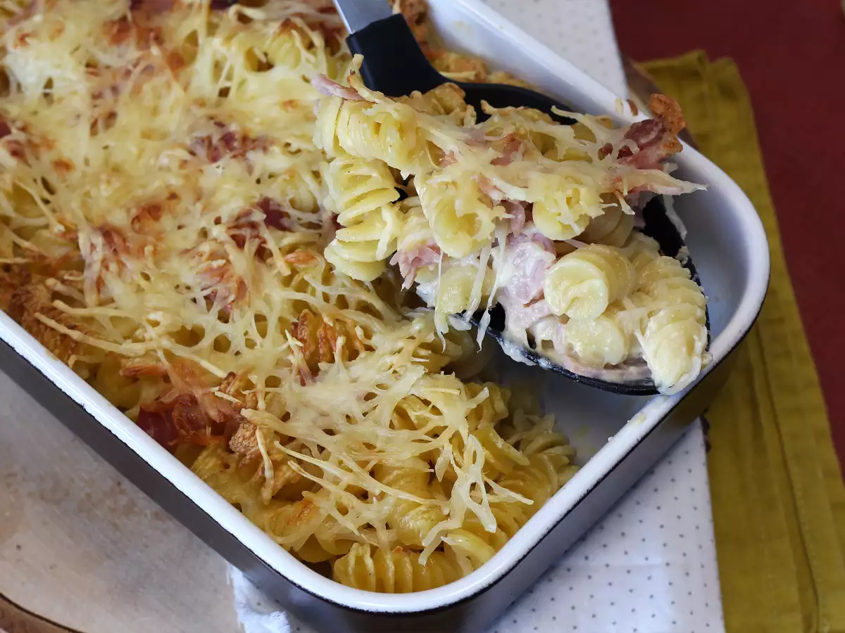 Gratin sonka és sajt tészta az airfryerben - fotó 2