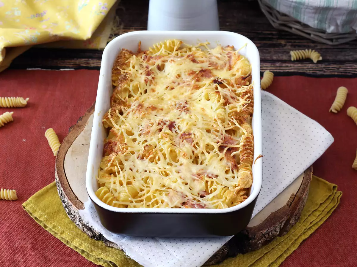 Gratin sonka és sajt tészta az airfryerben - fotó 4
