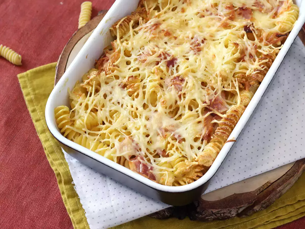 Gratin sonka és sajt tészta az airfryerben - fotó 5