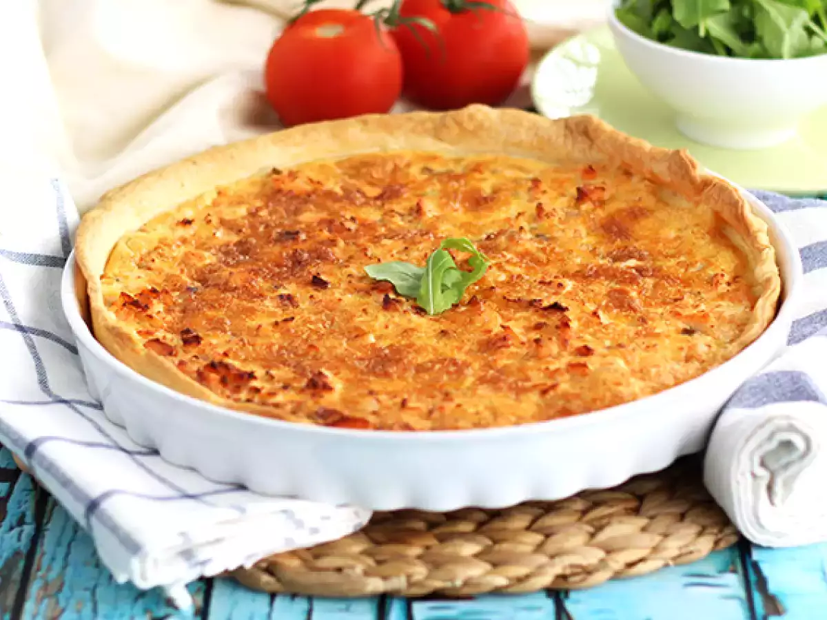 Gyors és egyszerű lazacos quiche