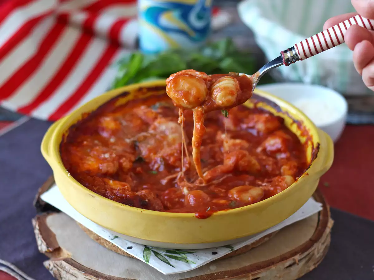 Gyors és kényelmes paradicsomos és mozzarellás gnocchi gratin - gnocchi alla sorrentina a sütőben - fotó 2