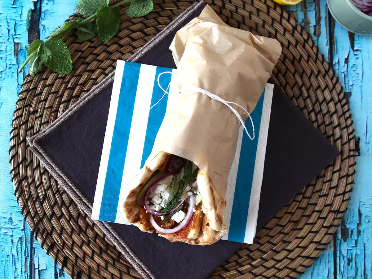 Gyros halloumival, a görög szendvics vegetáriánus változata! - fotó 2