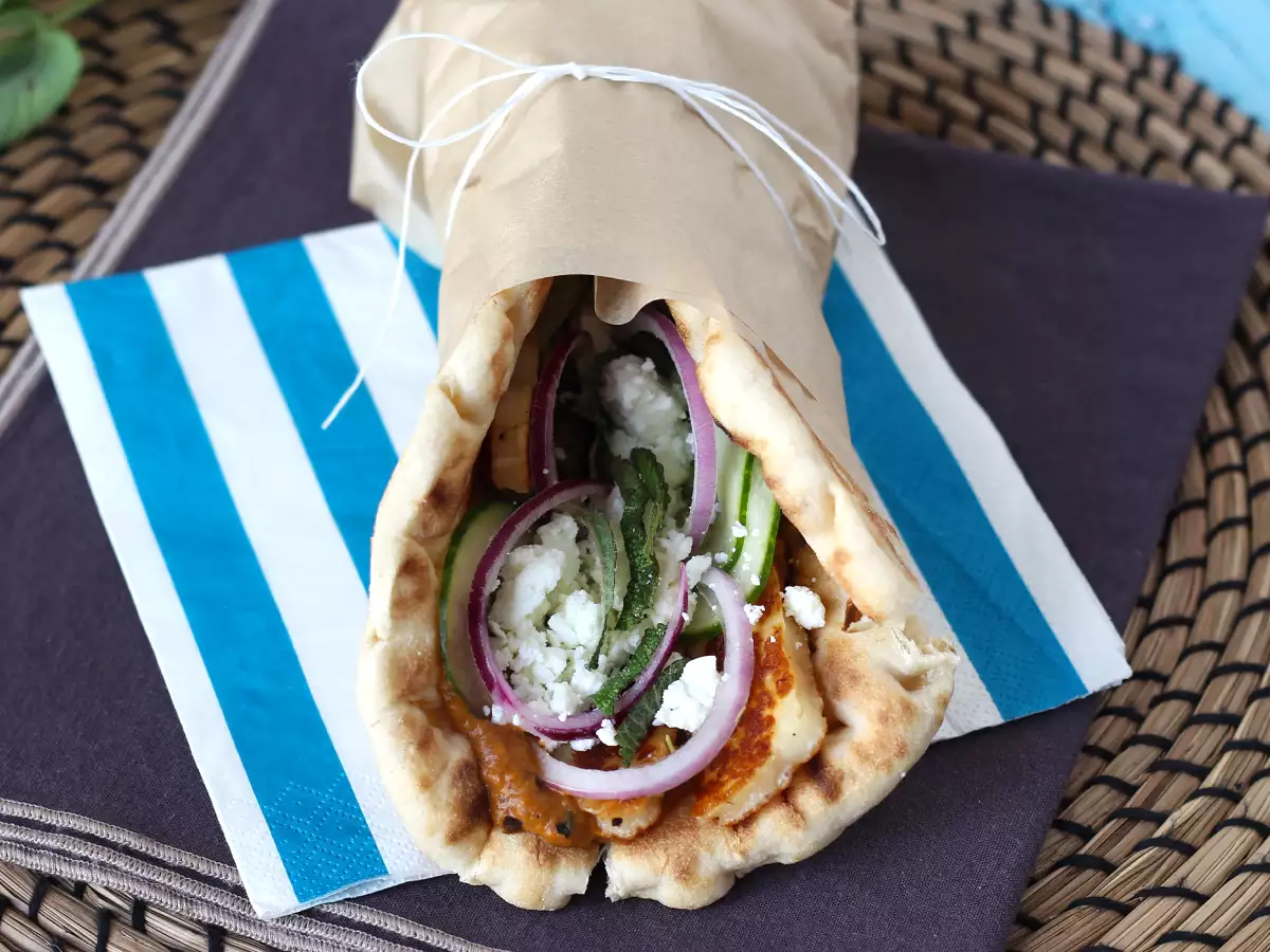 Gyros halloumival, a görög szendvics vegetáriánus változata! - fotó 5