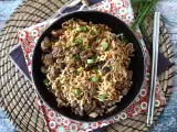 Hogyan főzzük az instant tésztát? Gyors recept marhahússal és gombával!, fotó 1