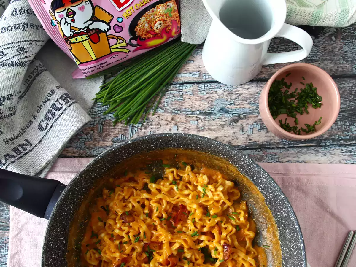 Hogyan kell főzni Buldak tészta carbonara ízű? A legjobb recept! - fotó 4