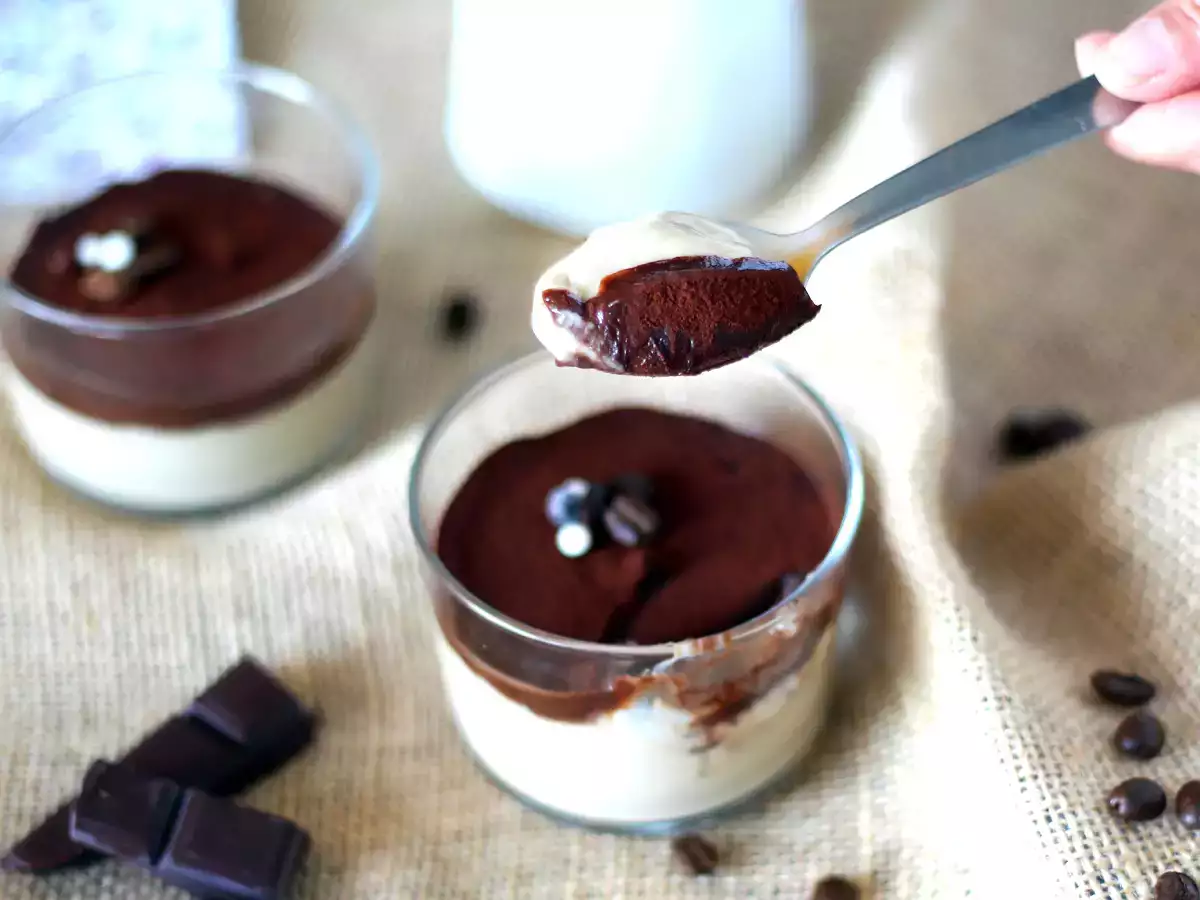 Kávés puding ganache-val és kakaóval - fotó 2