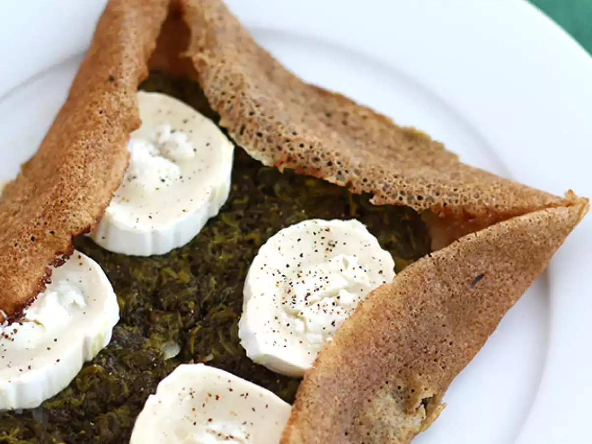 Kecskesajt és spenót galette - fotó 2