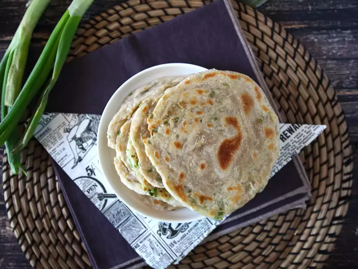Kínai palacsinta zöldhagymával - Scallion palacsinta - fotó 5