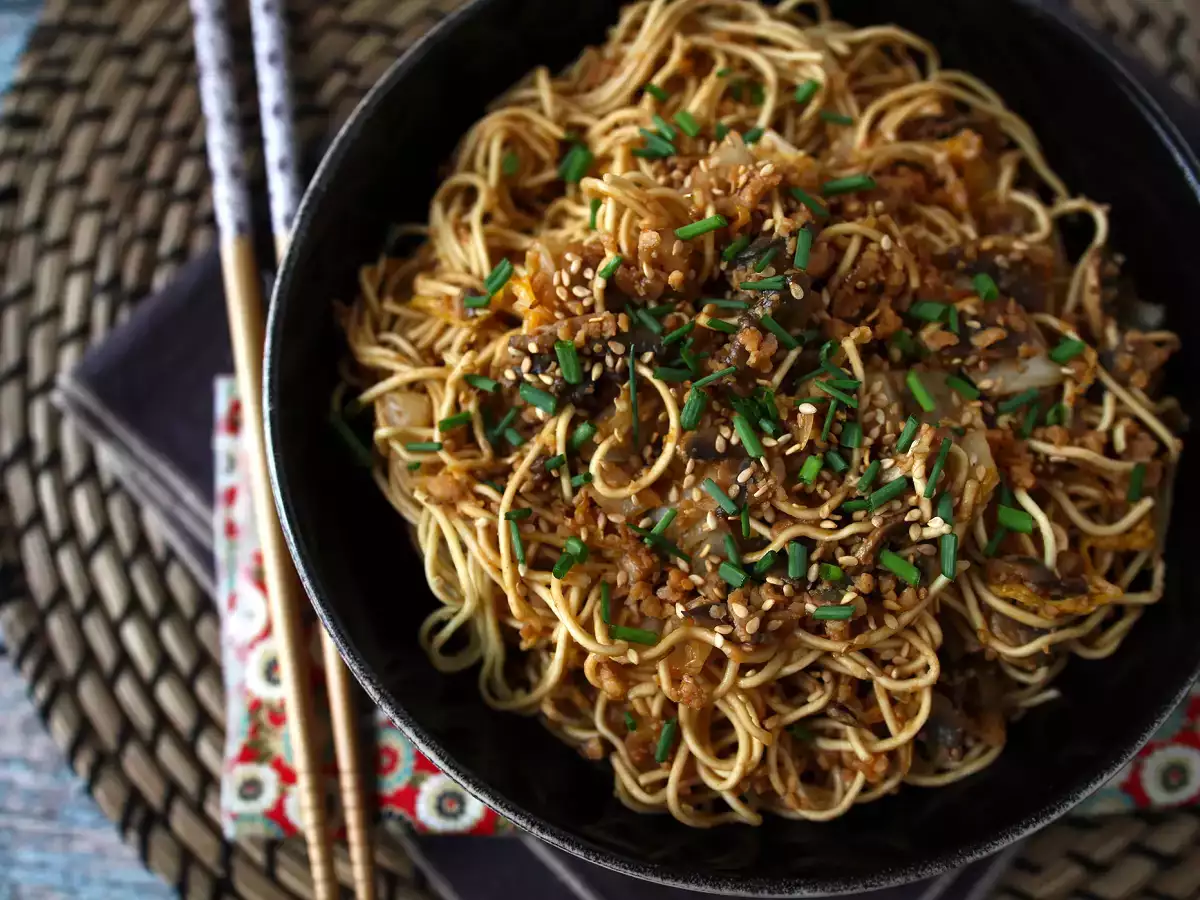 Kínai tészta wok (zöldség és texturált szójafehérje) - fotó 5