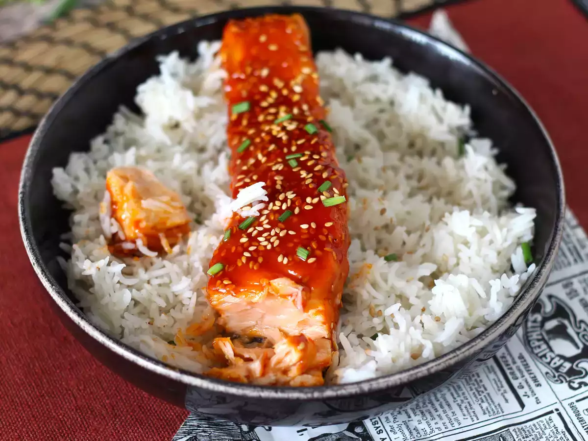 Koreai lazac gochujang mártással 8 perc alatt elkészül - fotó 2