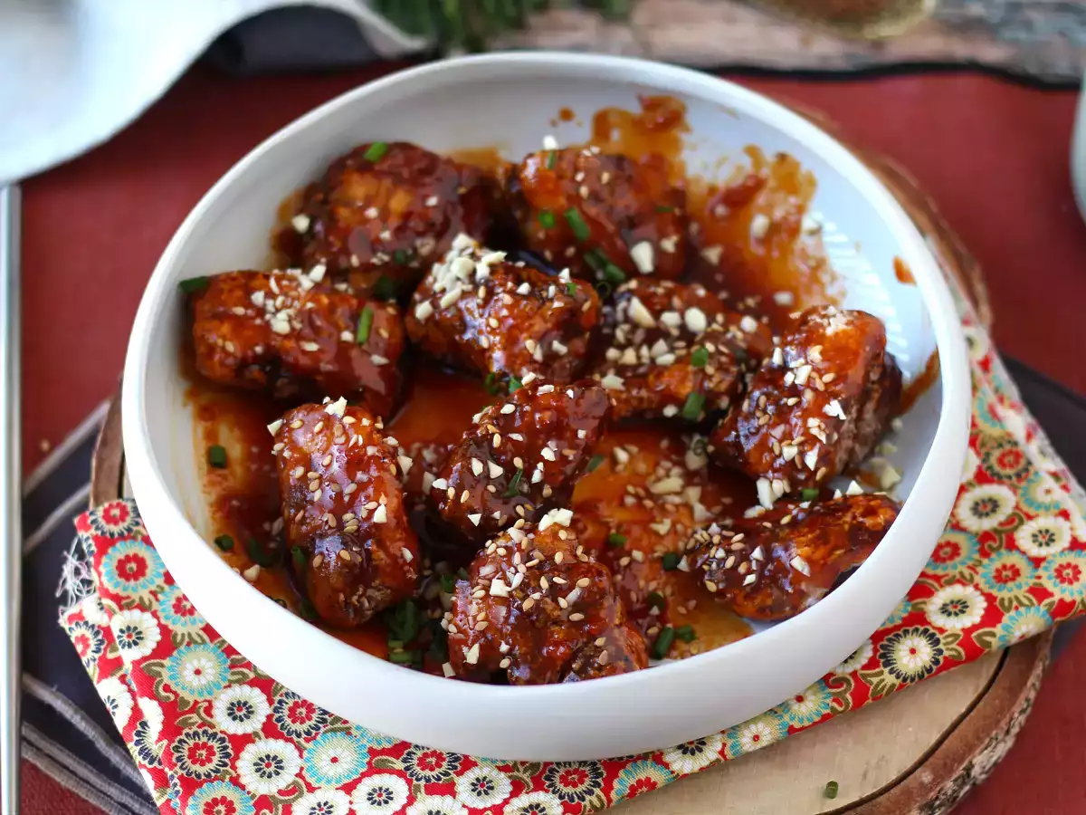 Koreai sült csirke fűszeres gochujang mártással - Dakgangjeong - fotó 3