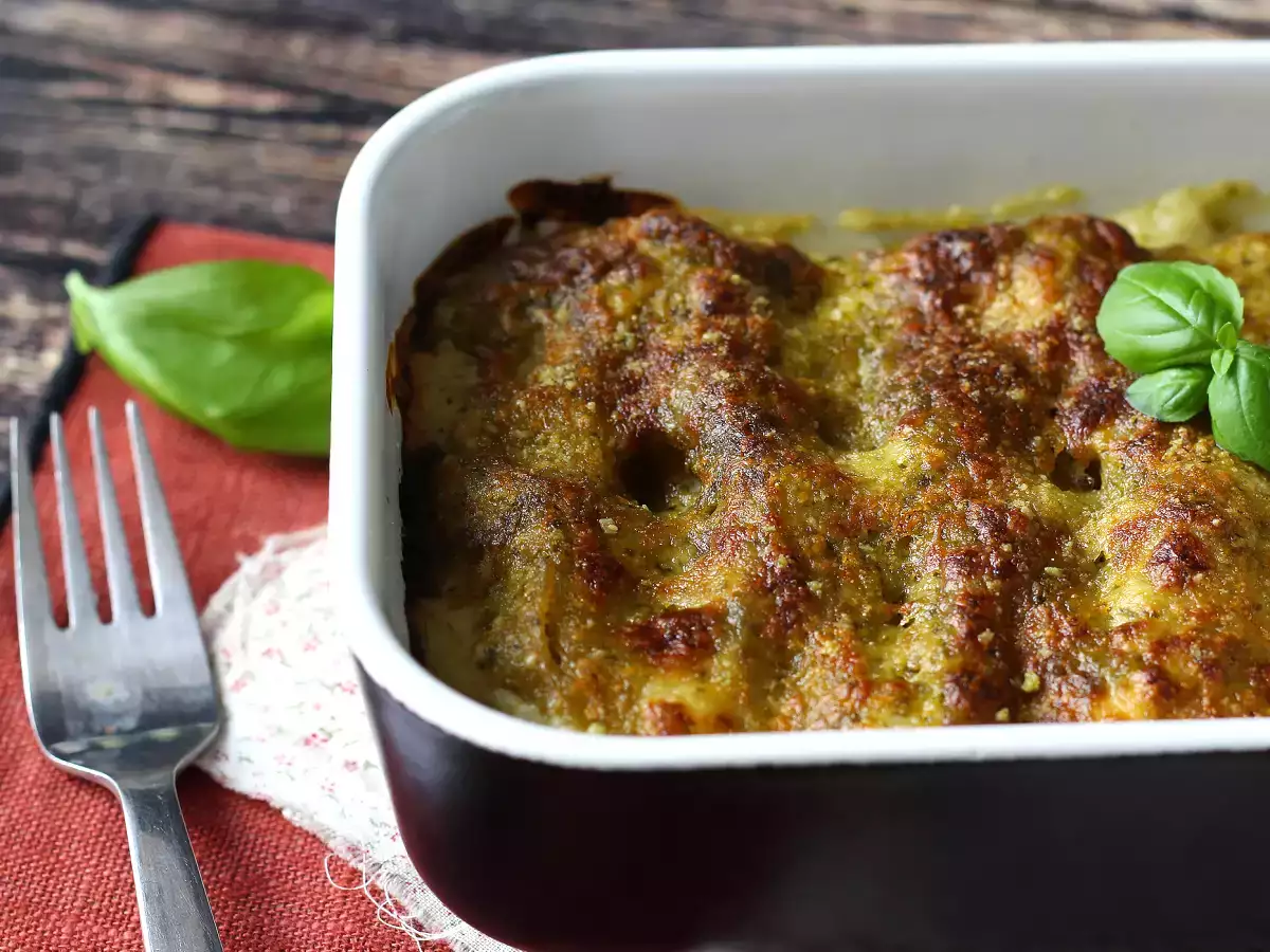 Krémes pesto cannelloni au gratin: az egyszerű és ízletes recept - fotó 4