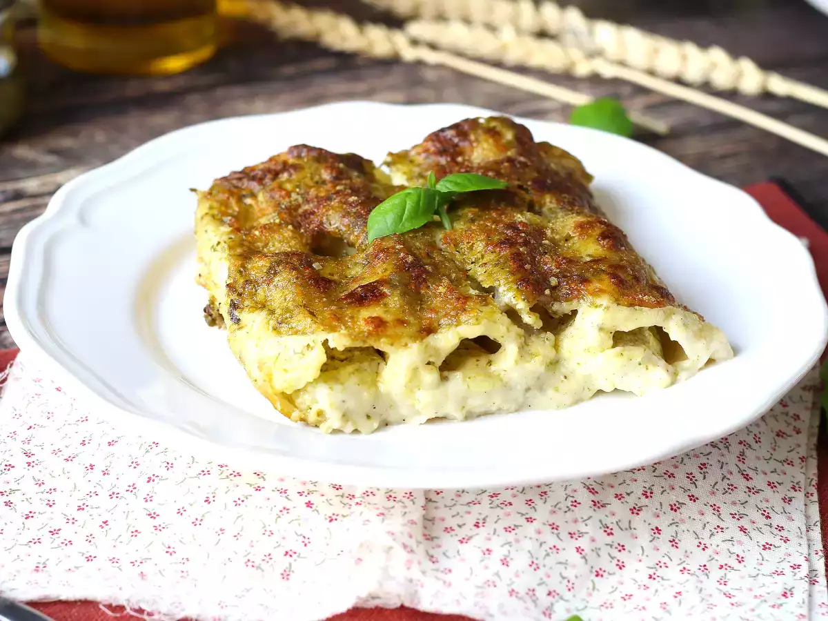 Krémes pesto cannelloni au gratin: az egyszerű és ízletes recept - fotó 5